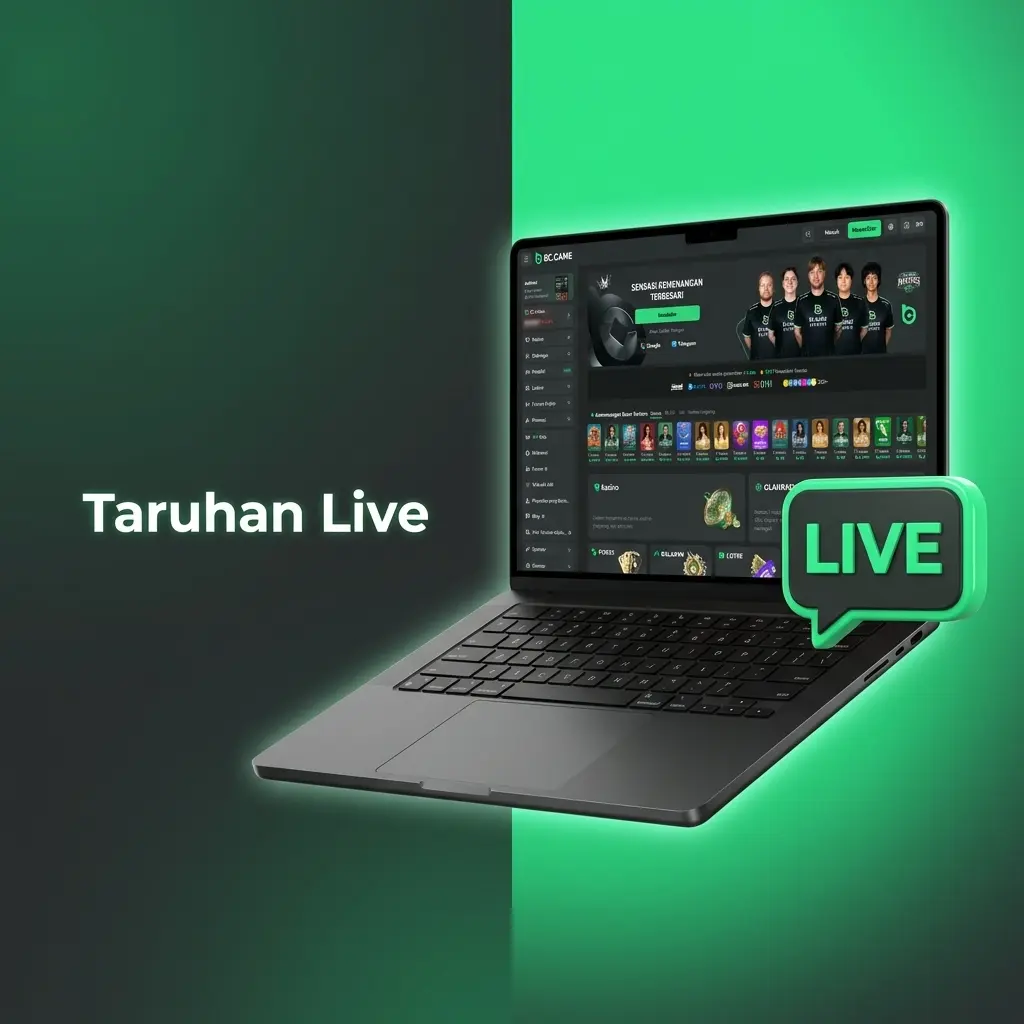 Taruhan live pertandingan sepak bola dan tenis dengan statistik possession, kartu, dan sudut secara real-time