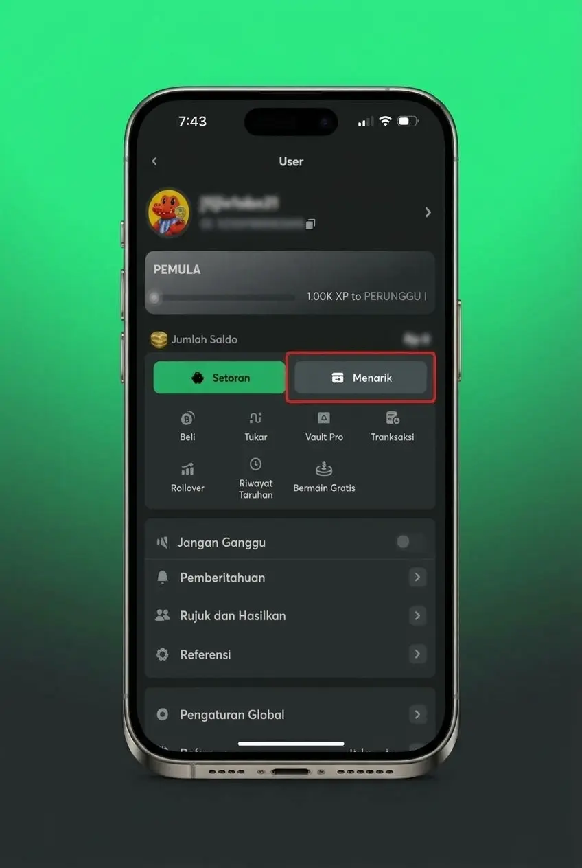 Panduan langkah menarik dana dari akun BC Game melalui menu Dompet dan tab Penarikan