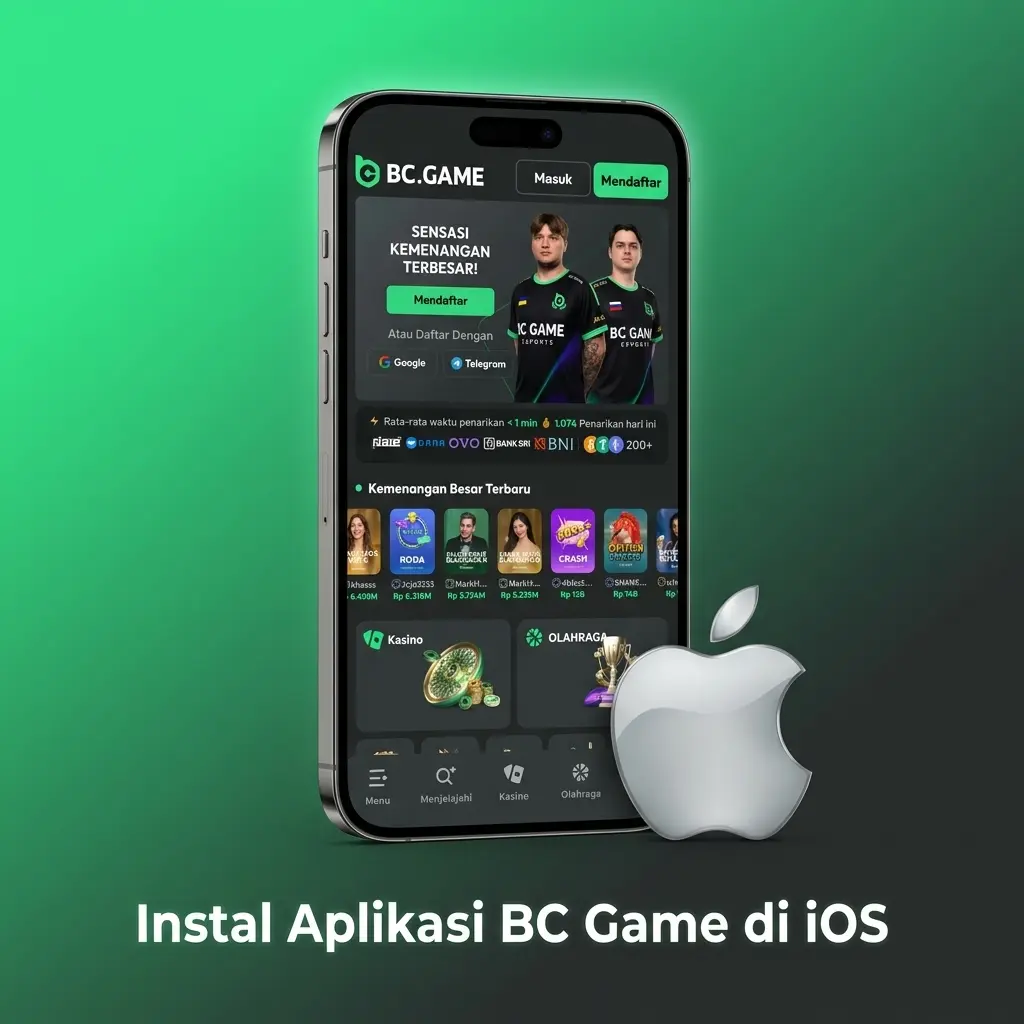 Panduan instal aplikasi web progresif BC Game di iOS melalui Safari dengan menambahkannya ke layar utama iPhone.
