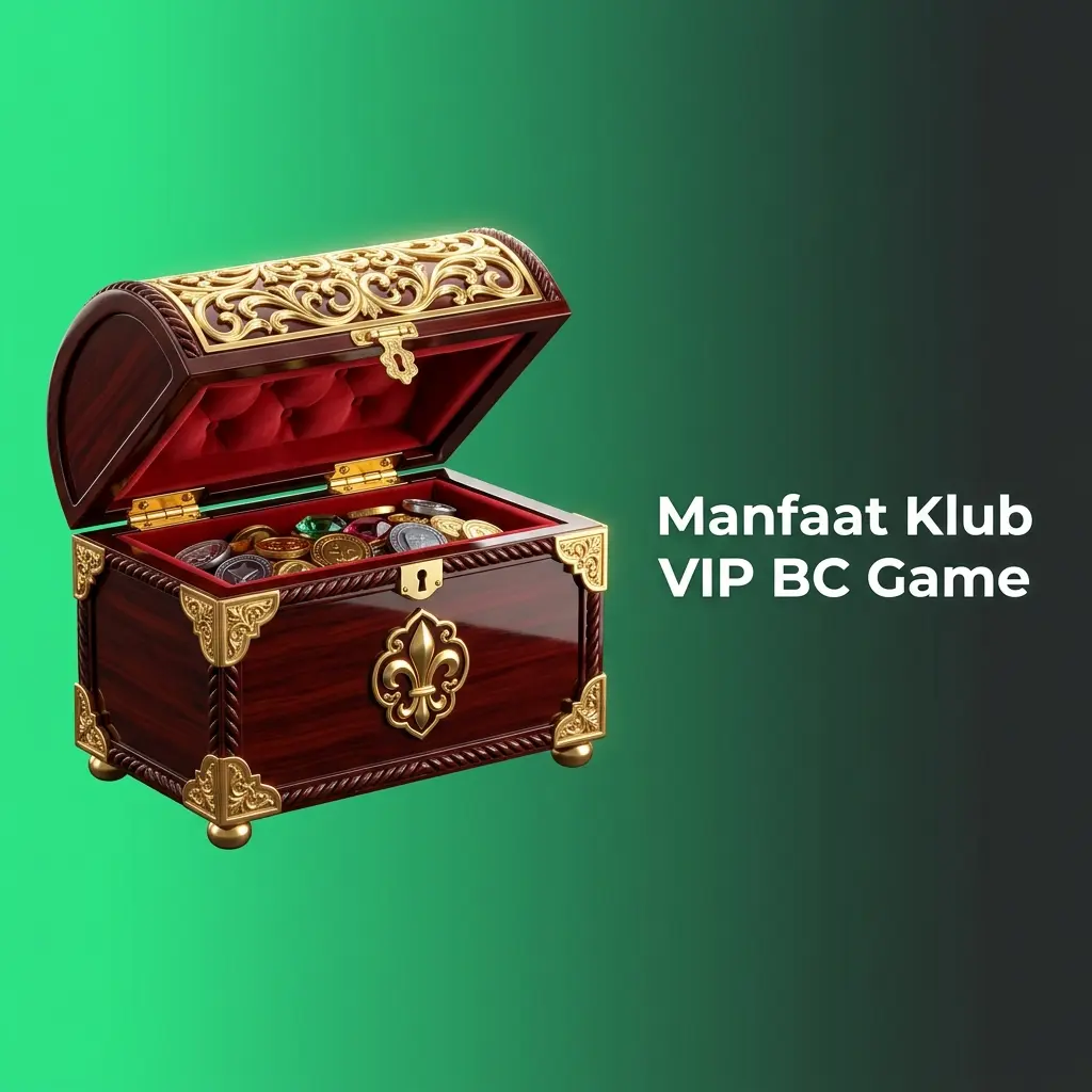 Ilustrasi manfaat Klub VIP BC Game: rakeback harian, host pribadi, dan hadiah eksklusif tiap level.